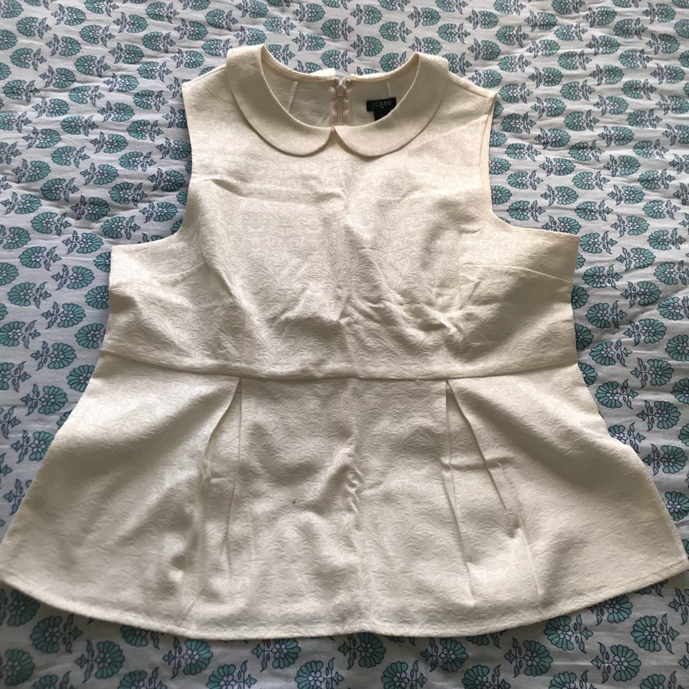 J.Crew sleeveless jacquard peplum top